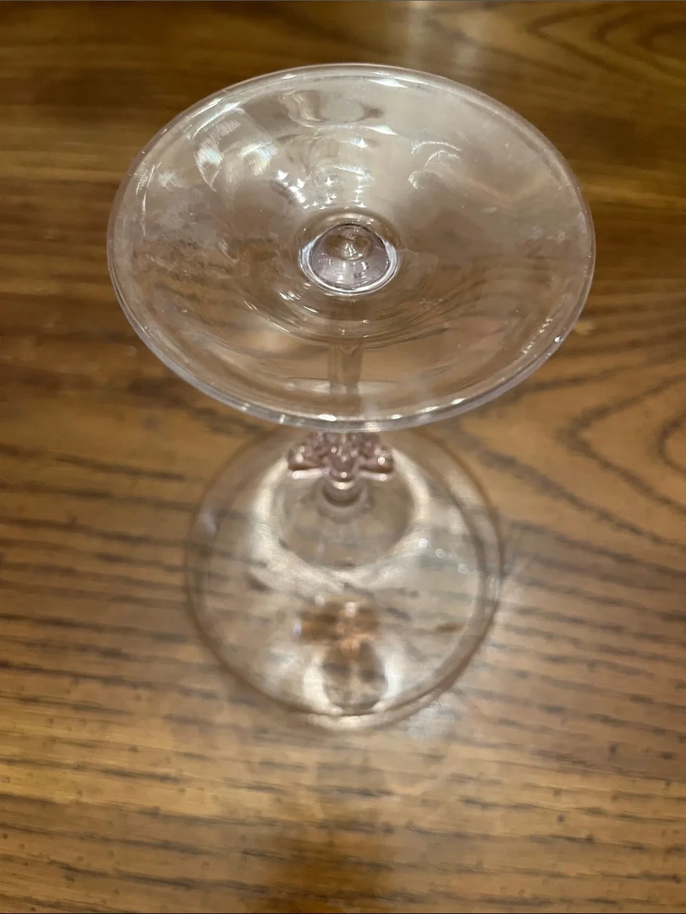 Pink Bow Coupe Cocktail Glasses - Clear Stemware (Set of 2)